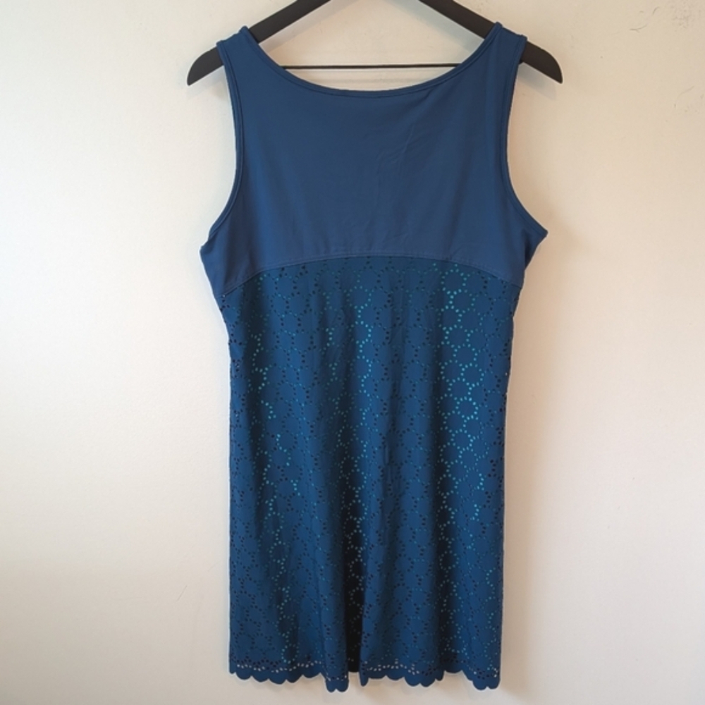 Title Nine Women's Teal Blue Nimblene Eyelet Athletic Dress Large - Picture 3 of 6